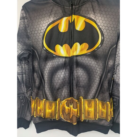 DC Comics Batman Hoodie Men Size M Full Zip Masked Cosplay Dark Knight Hero Body - Picture 6 of 12